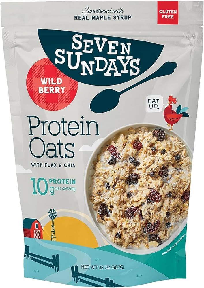Seven Sundays Protein Oats, Wildberry, 32 Oz Bag, Gluten Free, 10g Upcycled Protein, Enjoy Warm, ... | Amazon (US)