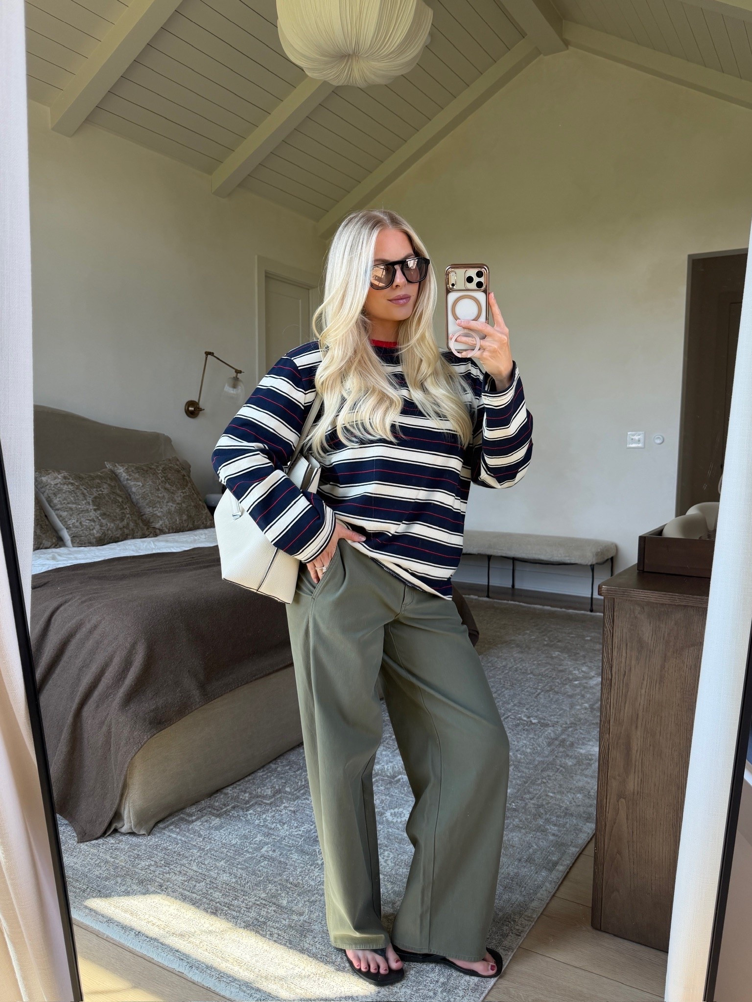 SIZE: med in top (Admrl Nvy/ Ssd Crm), 6 in pants (army green - sized up for pp), linked similar shoes, bag & sunnies! #kathleenpost

Fall transition outfit, summer outfit Inspo, errands outfit, school drop off, school pick up

#LTKootd #LTKdayinmylife