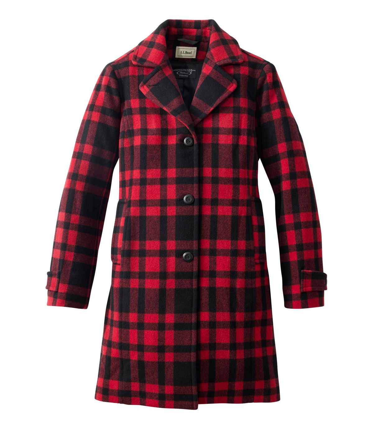 Women's Classic Lambswool Polo Coat, Three-Quarter, Pattern | Casual Jackets at L.L.Bean | L.L. Bean