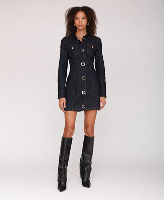 Avec Les Filles Women's Collared Mini Shirt Dress - Macy's | Macy's