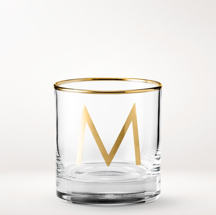 Monogram Double Old-Fashioned Glass | Williams-Sonoma
