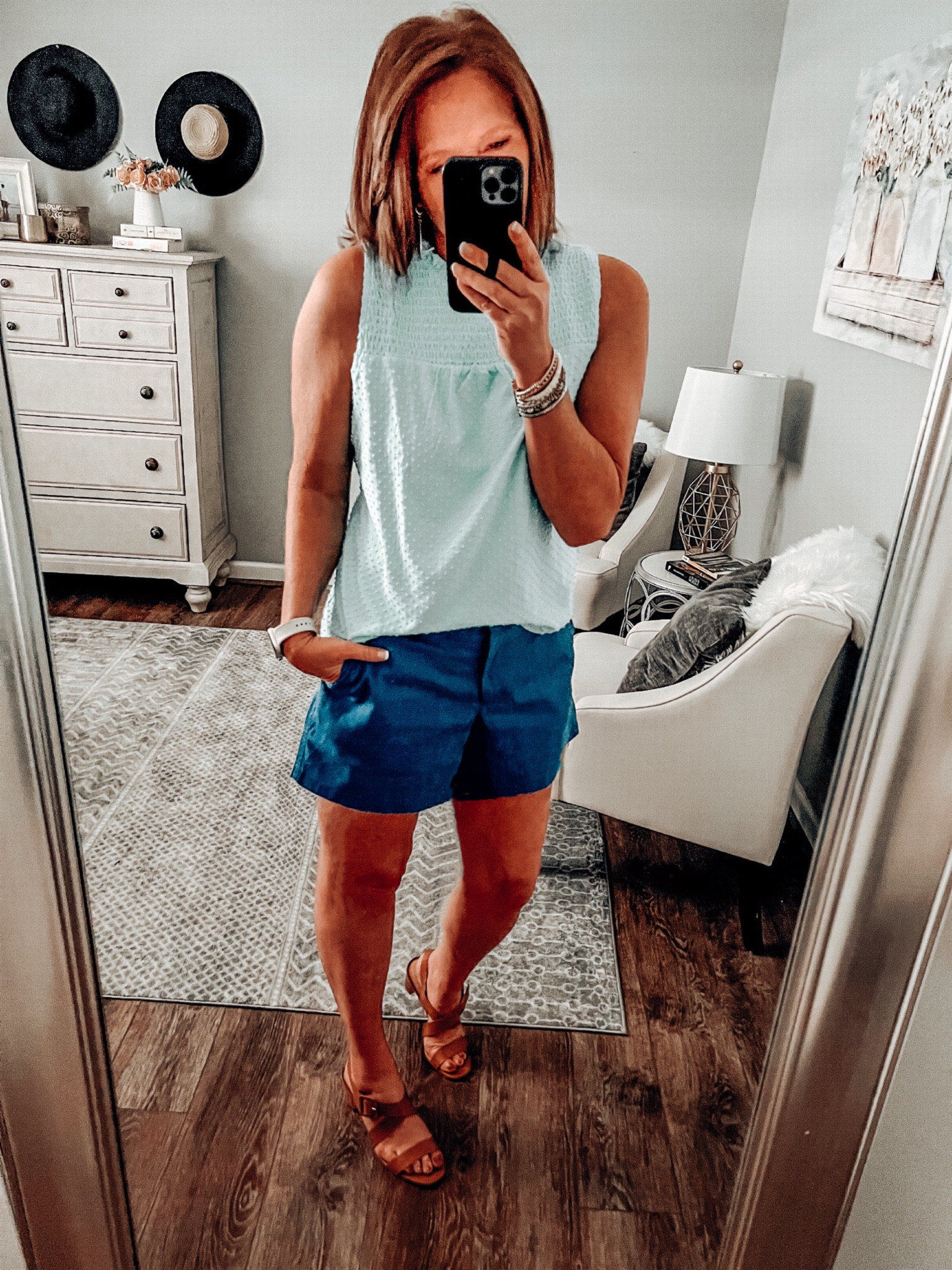 J.Crew Factory SALE going on now. My clip dot top is one of my favorites, new colors just in!! 5 inch chino shorts on sale, styled with summer block heels from Talbots. 

Shorts, tops, blouses, sale, summer outfits, casual shorts, casual dinner outfit, everyday outfit, fashion over 40, over 40 style, minimalist outfit

#LTKunder50 #LTKstyletip #LTKsalealert