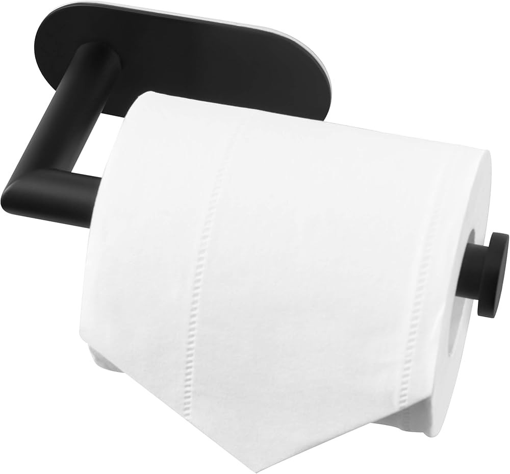 HITSLAM Matte Black Toilet Paper Holder Adhesive, Stainless Steel Self Adhesive Toilet Paper Roll... | Amazon (US)