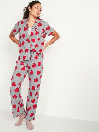 Printed Jersey-Knit Pajama Top & Pajama Pants Set for Women | Old Navy (US)