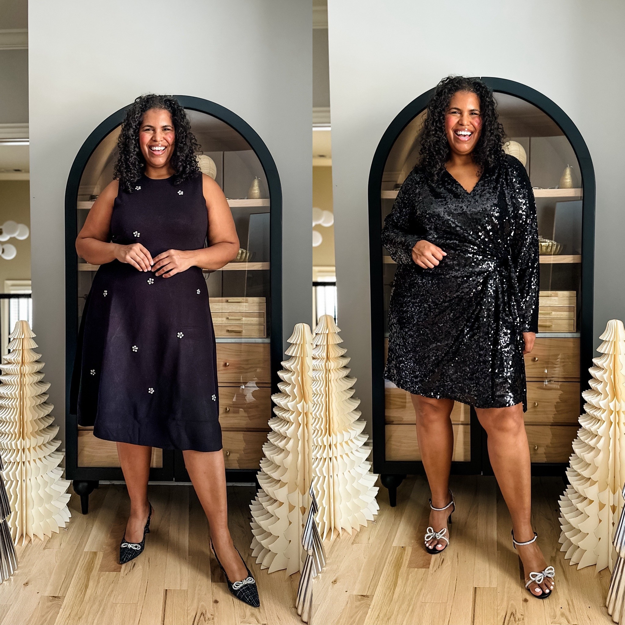 Wearing size xxl in dress on left and 2x on right (size down in this one). Both Walmart holiday favs!

#LTKPlusSize #LTKStyleTip #LTKHoliday