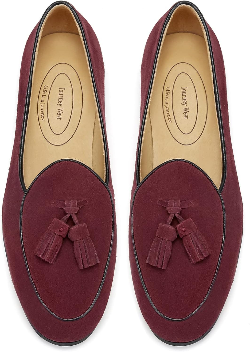 Journey West Suede Tassel Loafer for Women Slip-on Belgian Penny Loafers Shoes for Women in Many Colors | Amazon (US)
