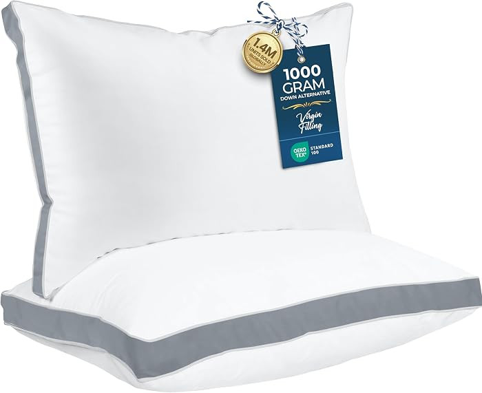Utopia Bedding Bed Pillows for Sleeping Queen Size (Grey), Set of 2, Cooling Hotel Quality, Gusse... | Amazon (CA)