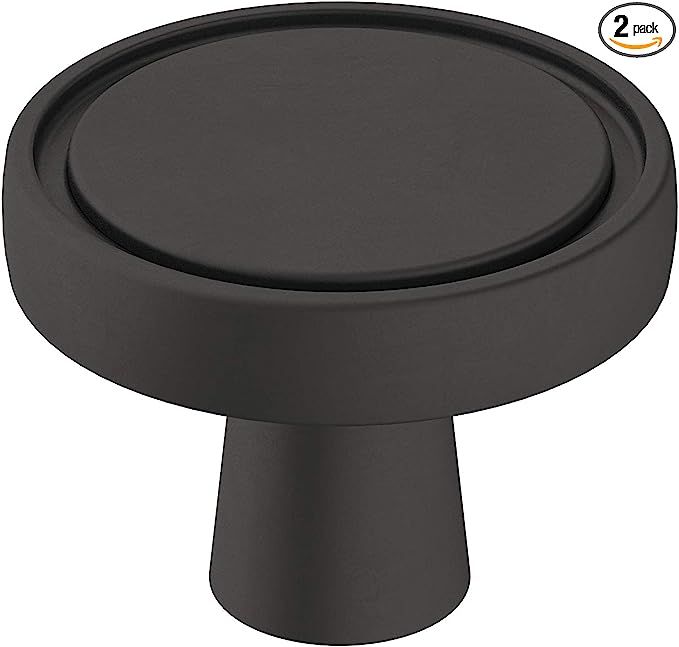 Allison by Amerock Destine Cabinet Knob | 1-3/8 in (35 mm) Diameter | Matte Black | 2 Pack | Amazon (US)