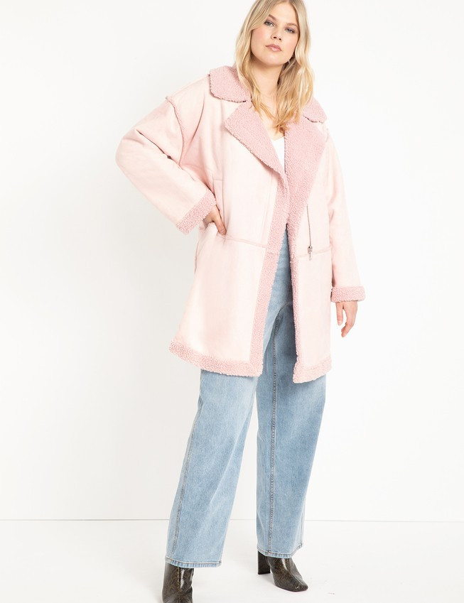 Faux Shearling Coat | Eloquii
