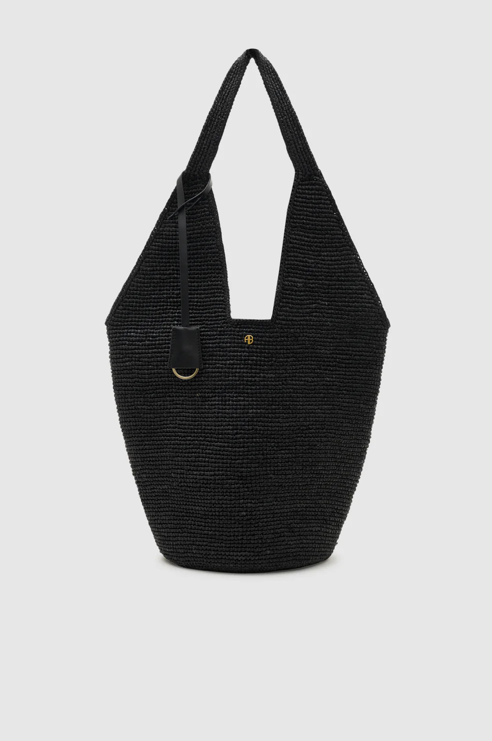 Leah Hobo Bag Plain Raffia - Black | Anine Bing