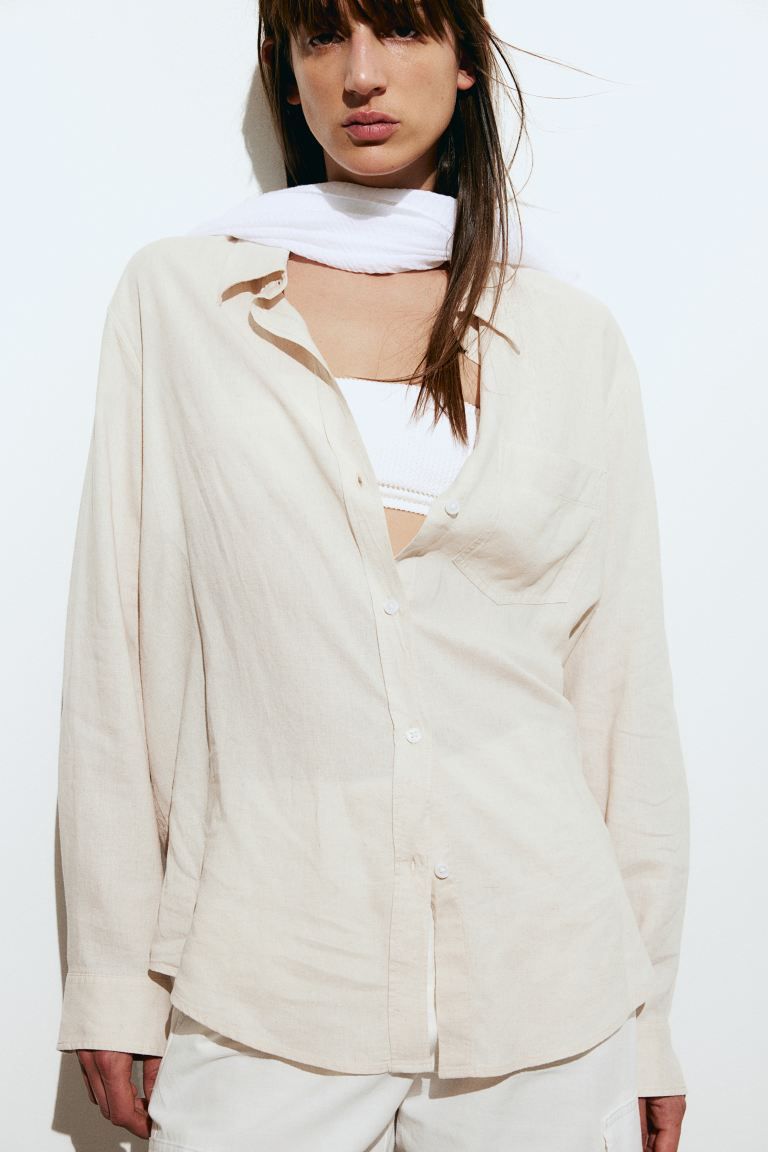 Linen-blend Shirt | H&M (US + CA)