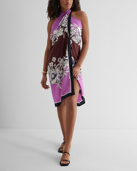 Purple Floral Print Sarong | Express