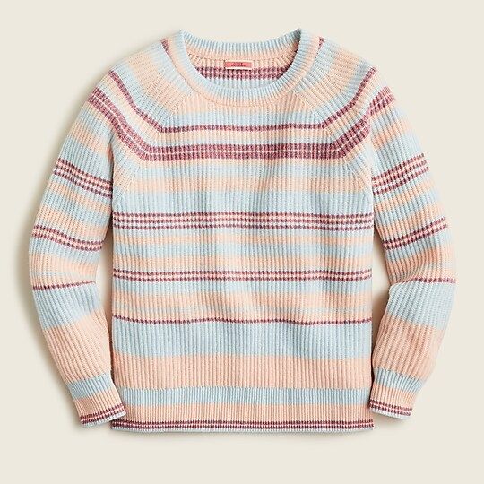 Cashmere ribbed crewneck sweatshirt in stripe | J.Crew US