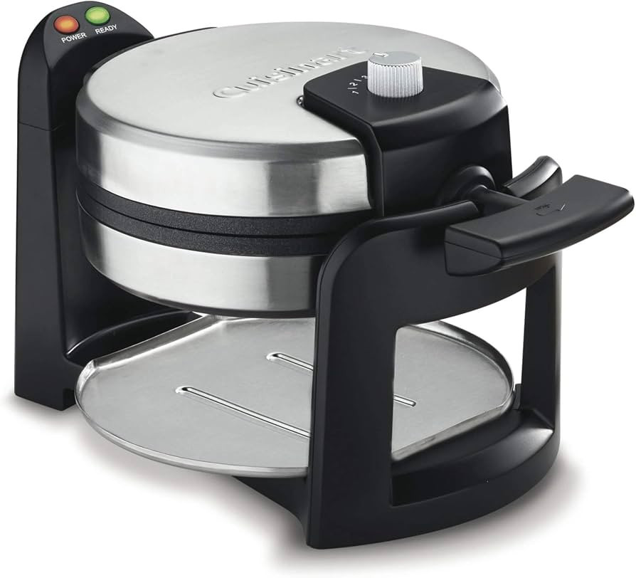 Cuisinart WAF-F30 Round Flip Belgian Waffle Maker, Black/Silver, 1 inch thick | Amazon (US)