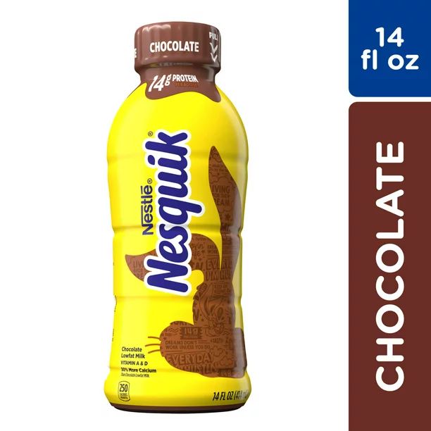 Nestle Nesquik Chocolate Lowfat Milk, Ready to Drink, 14 fl oz - Walmart.com | Walmart (US)
