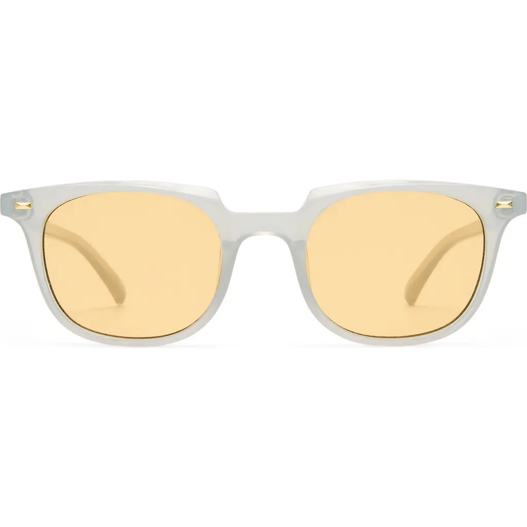 Le Specs Le Resolu 51mm D-Frame Sunglasses in Cloud /Mustard Mono at Nordstrom | Nordstrom