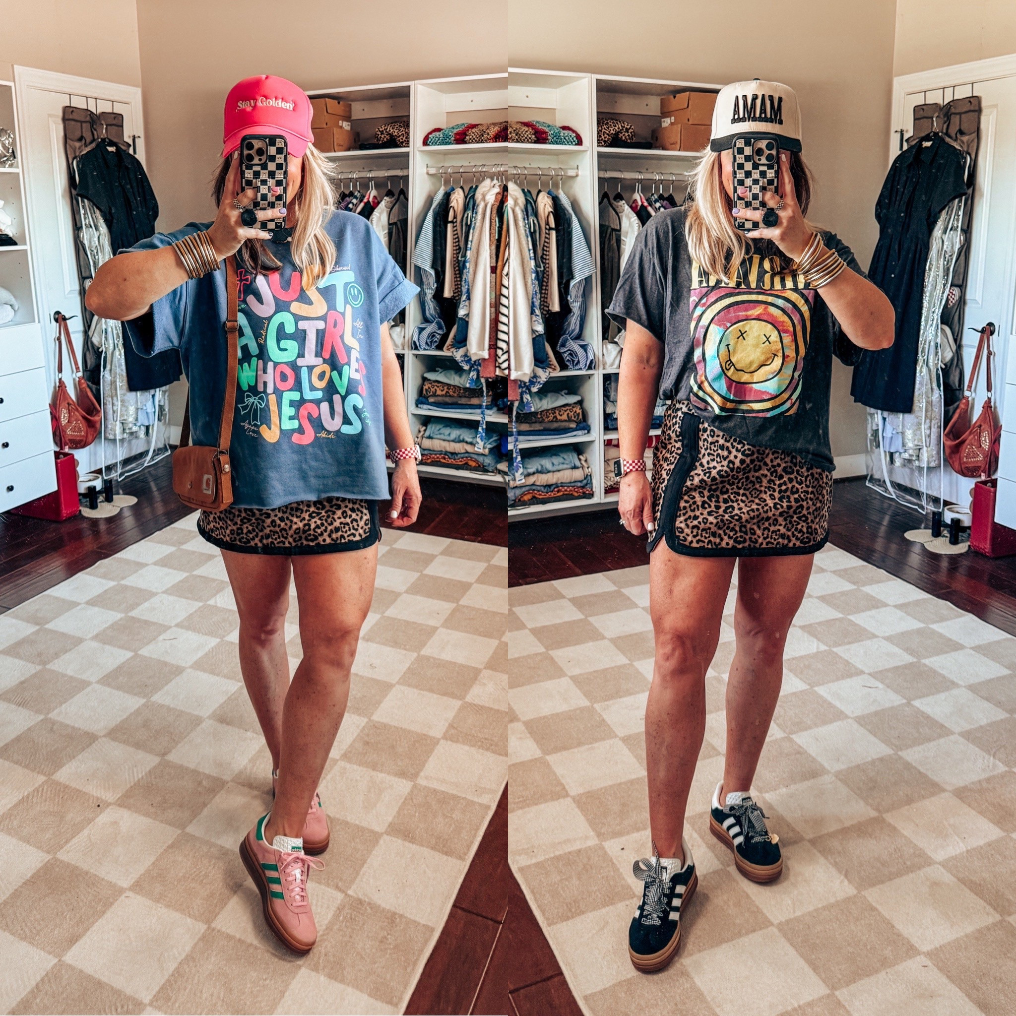 This leopard skort is so GOOD! 👏🏼👏🏼
Skort - M
Jesus sweatshirt - L
Nirvana tee - L
Adidas - sized down 

#LTKOver40 #LTKFindsUnder50 #LTKStyleTip