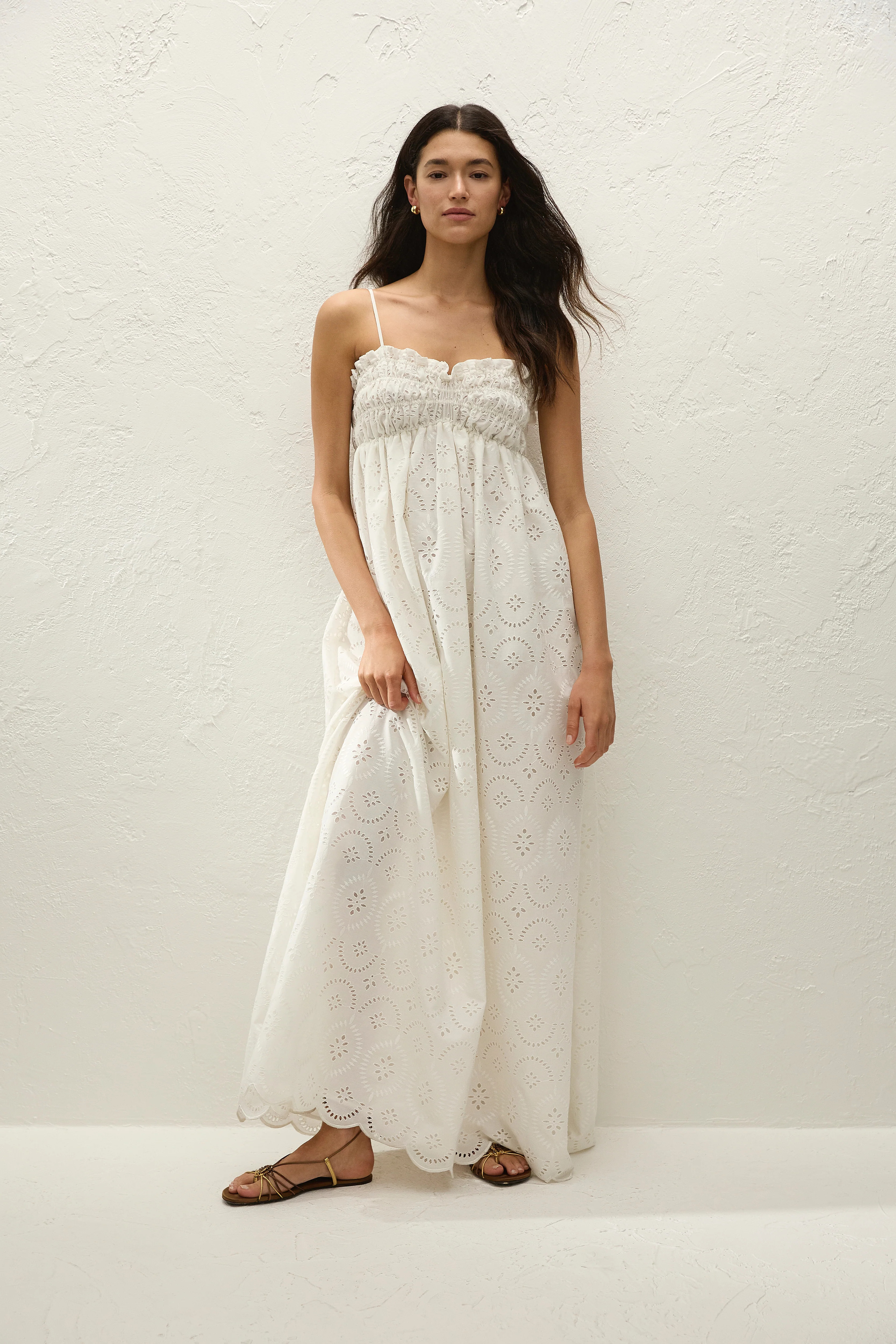 Etta Maxi Dress Bianca Broderie White, XL / BIANCA BRODERIE WHITE | Faithfull (AU)