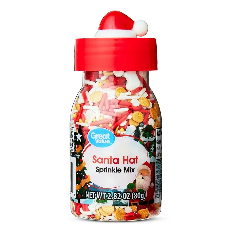 Great Value Santa Hat Holiday Red and Gold Dessert Sprinkles, 2.82 oz | Walmart (US)