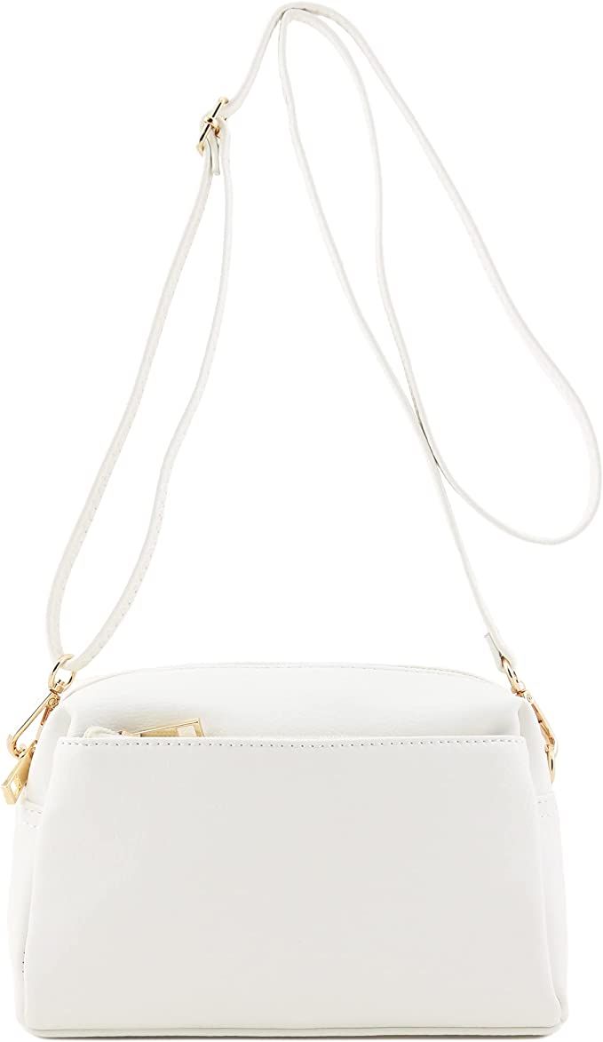 FashionPuzzle Triple Zip Small Crossbody Bag | Amazon (US)