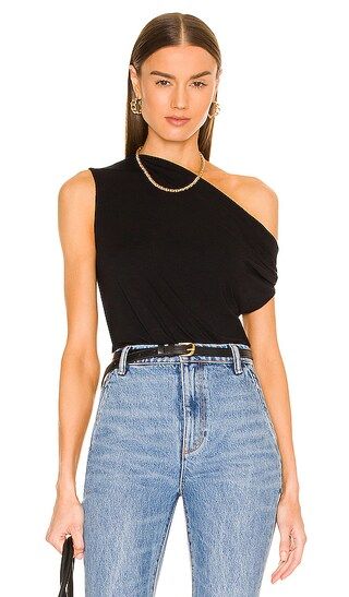 Luxe Knit Exposed Shoulder Easy Top in Black | Revolve Clothing (Global)