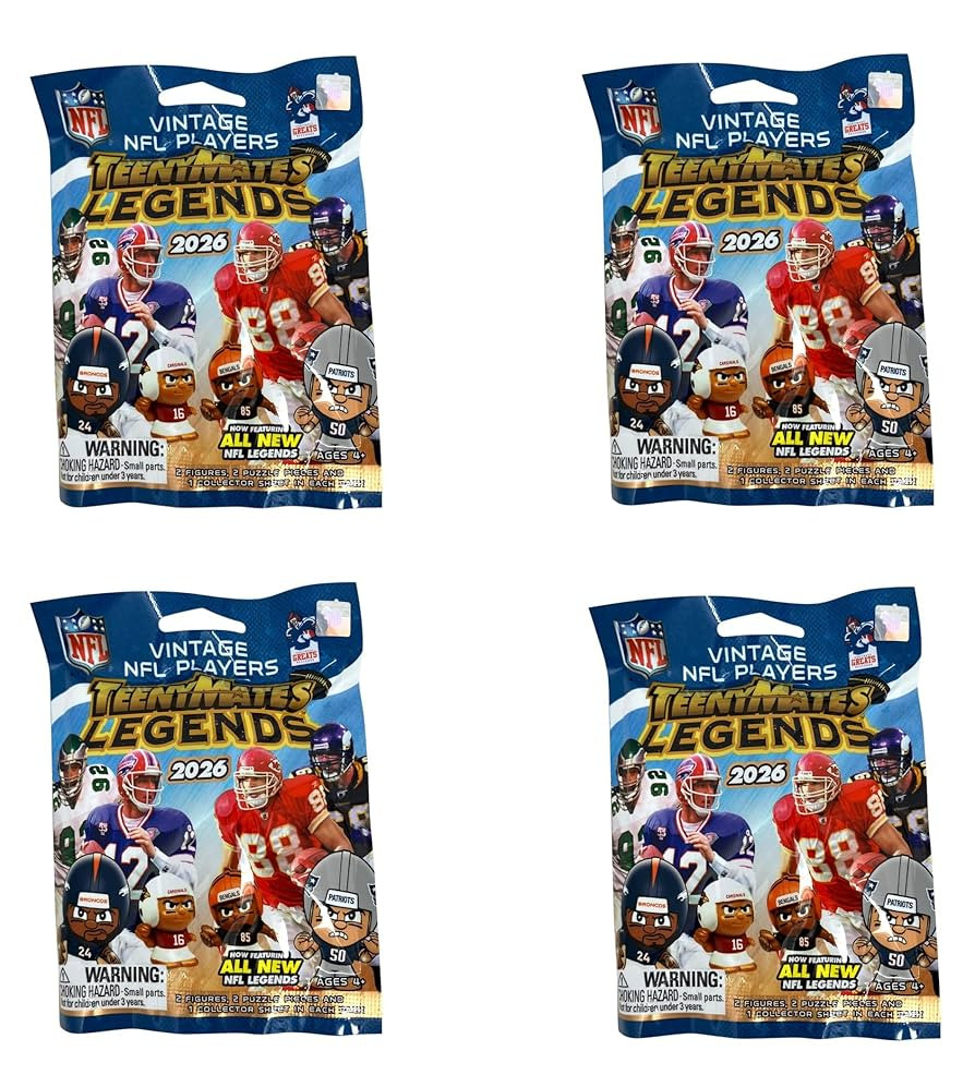 Teenymates Party Animal 2026 NFL Legends Series 4 Figures, Team Colors, One Size NFL Legends 2026... | Amazon (US)