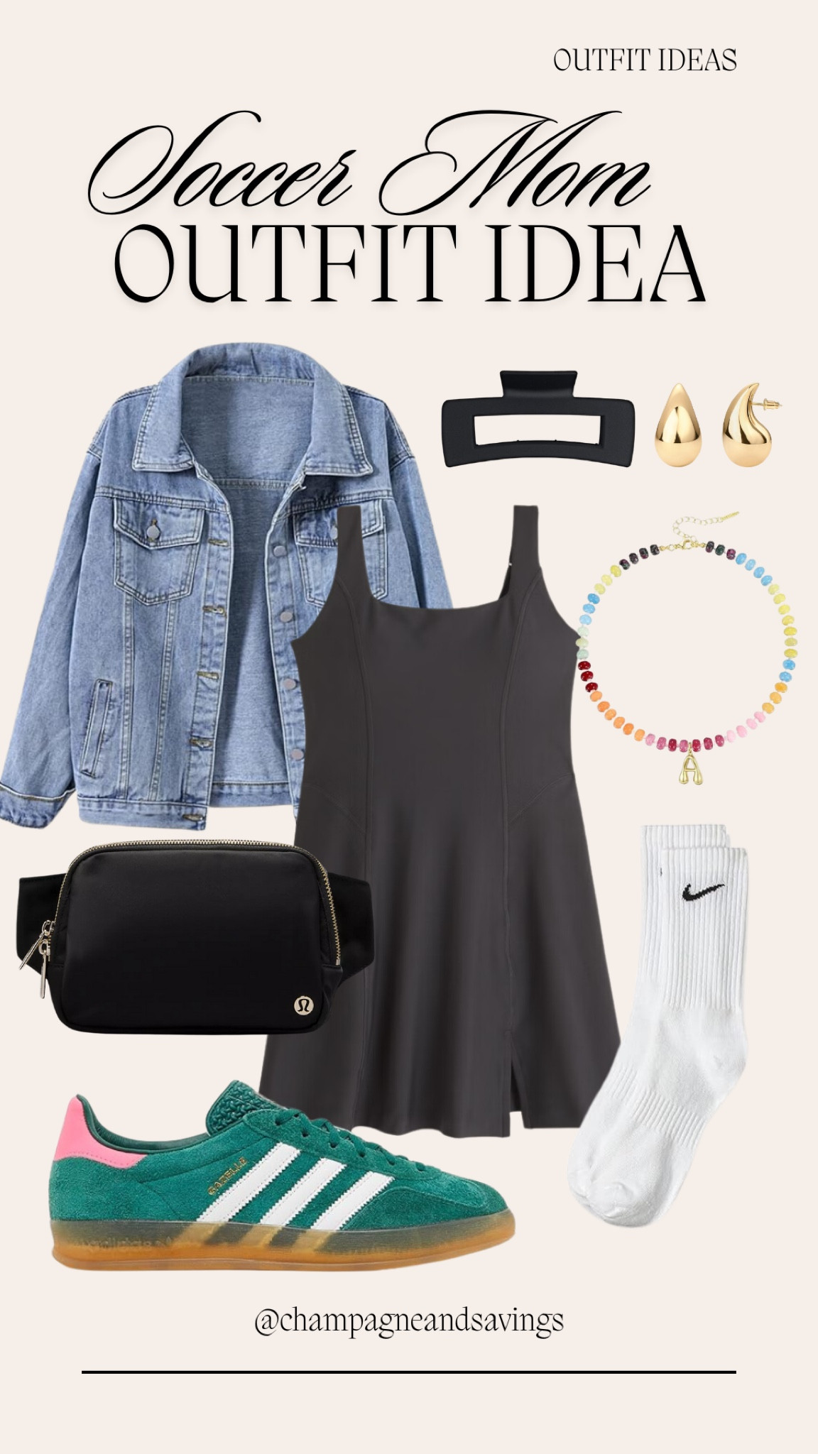 Soccer mom outfit idea! Love this athleisure outfit with a black tennis dress, belt bag, and cute women’s sneakers. A great sporty fashion outfit idea. 

#LTKFindsUnder100 #LTKStyleTip #LTKActive
