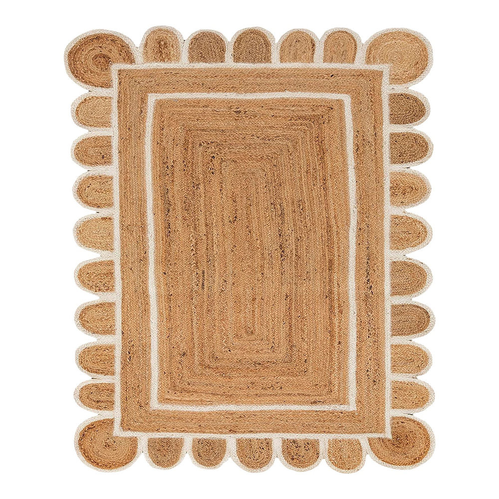 White Scalloped Jute Rug | Palindrome Home | Palindrome Home