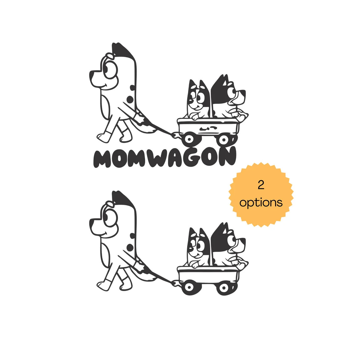 Mom Wagon Dog Decal,momwagon Dog Decal,cartoon Mom Wagon Decal,cartoon,momwagon Decal,dog Mom Dec... | Etsy (US)