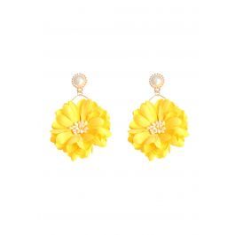 Captivating Blossom Pearl Earrings in Yellow | Chicwish