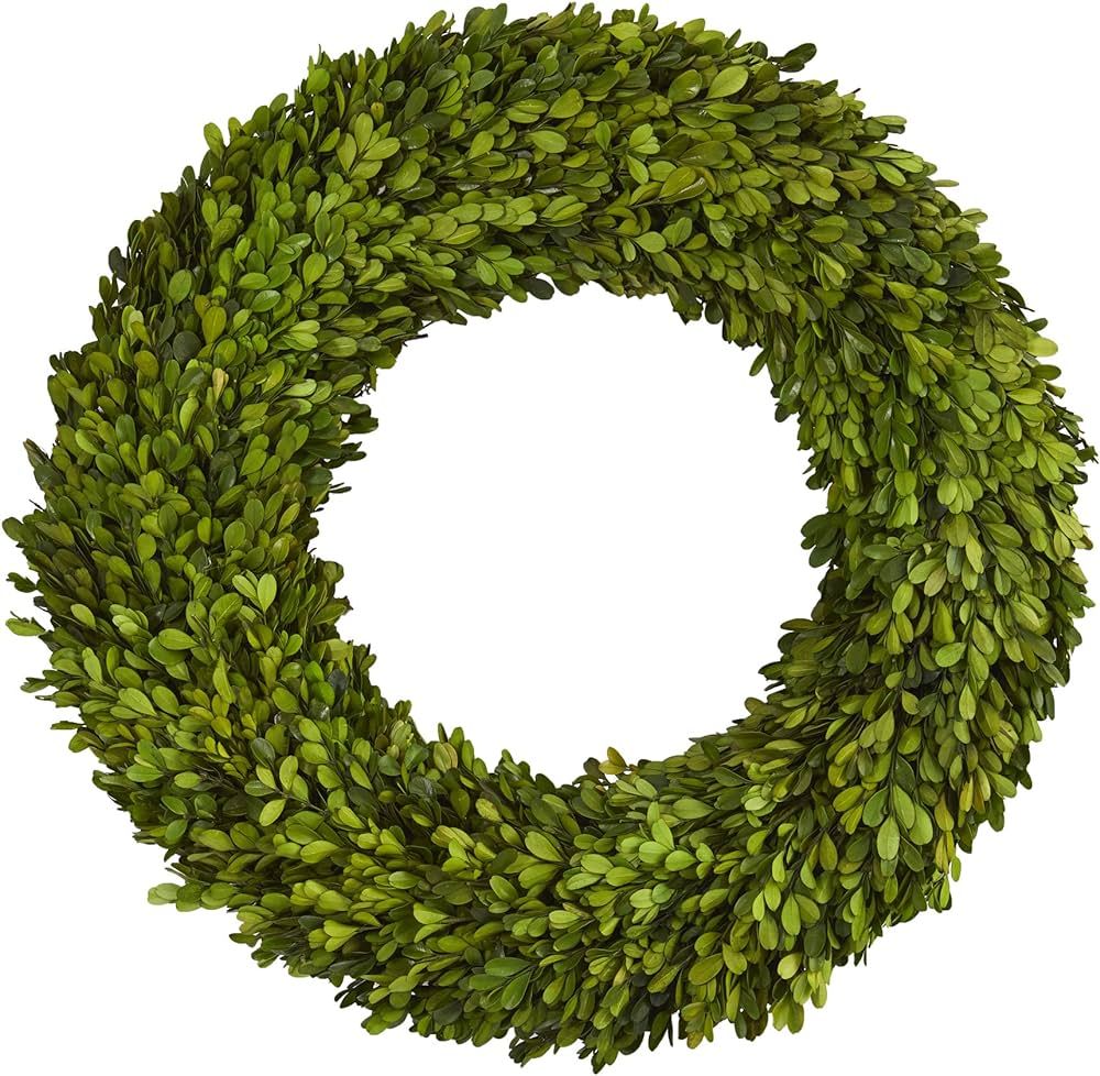 Nearly Natural 24in. Preserved Boxwood Wreath | Amazon (US)