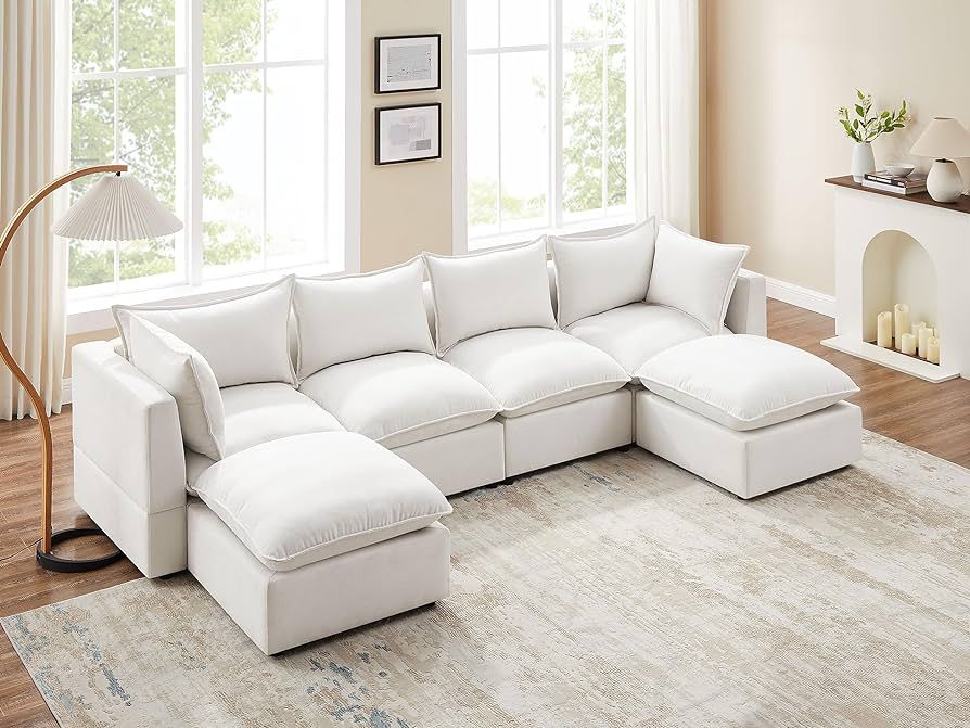 VANOMi Modular Sectional Sofa, Convertible U Shaped Sofa Couch, Modular Sectionals with Ottomans,... | Amazon (US)