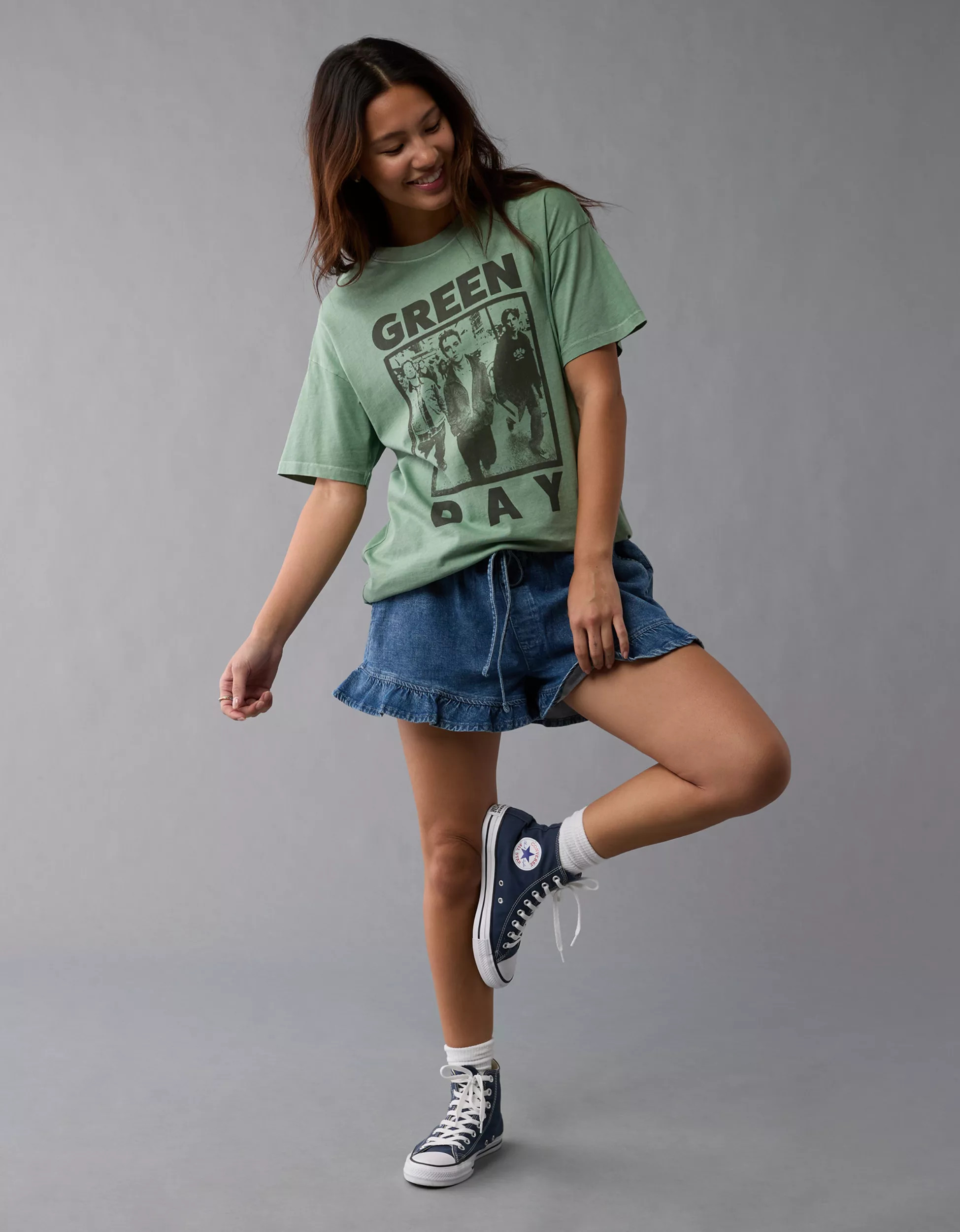 AE Oversized Green Day Graphic T-Shirt | American Eagle Outfitters (US & CA)