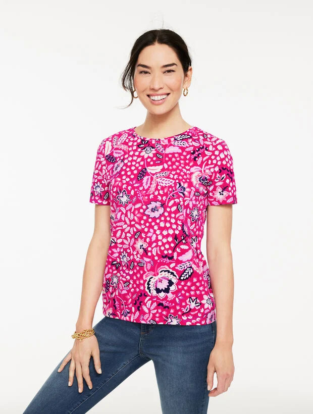 Crewneck Tee - Joyful Jacobean | Talbots