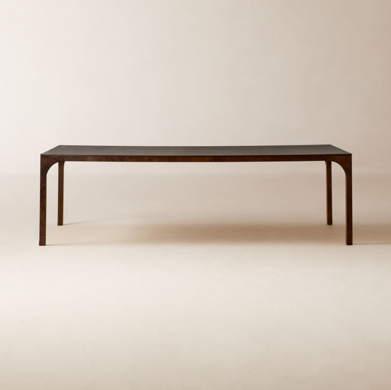Aqua Virgo Rectangular Dark Burl Wood Dining Table 100" + Reviews | CB2 | CB2