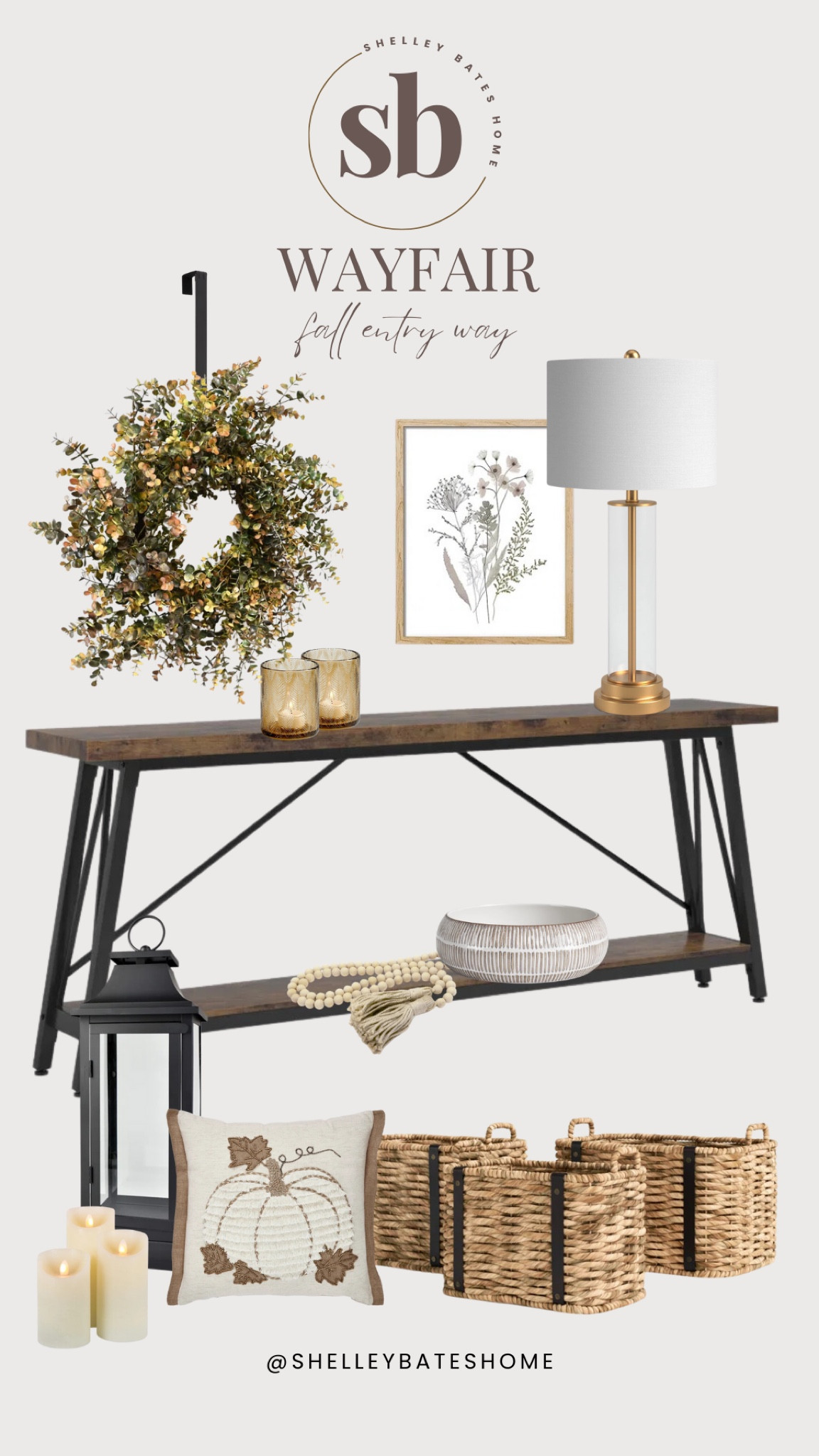 Wayfair Fall entry way inspo

console table, Fall wreath, wall art, desk lamp, decorative bowl, candle votives, bead garland, lantern, flameless candles, throw pillow, storage baskets 

#LTKxWayfair #LTKHome