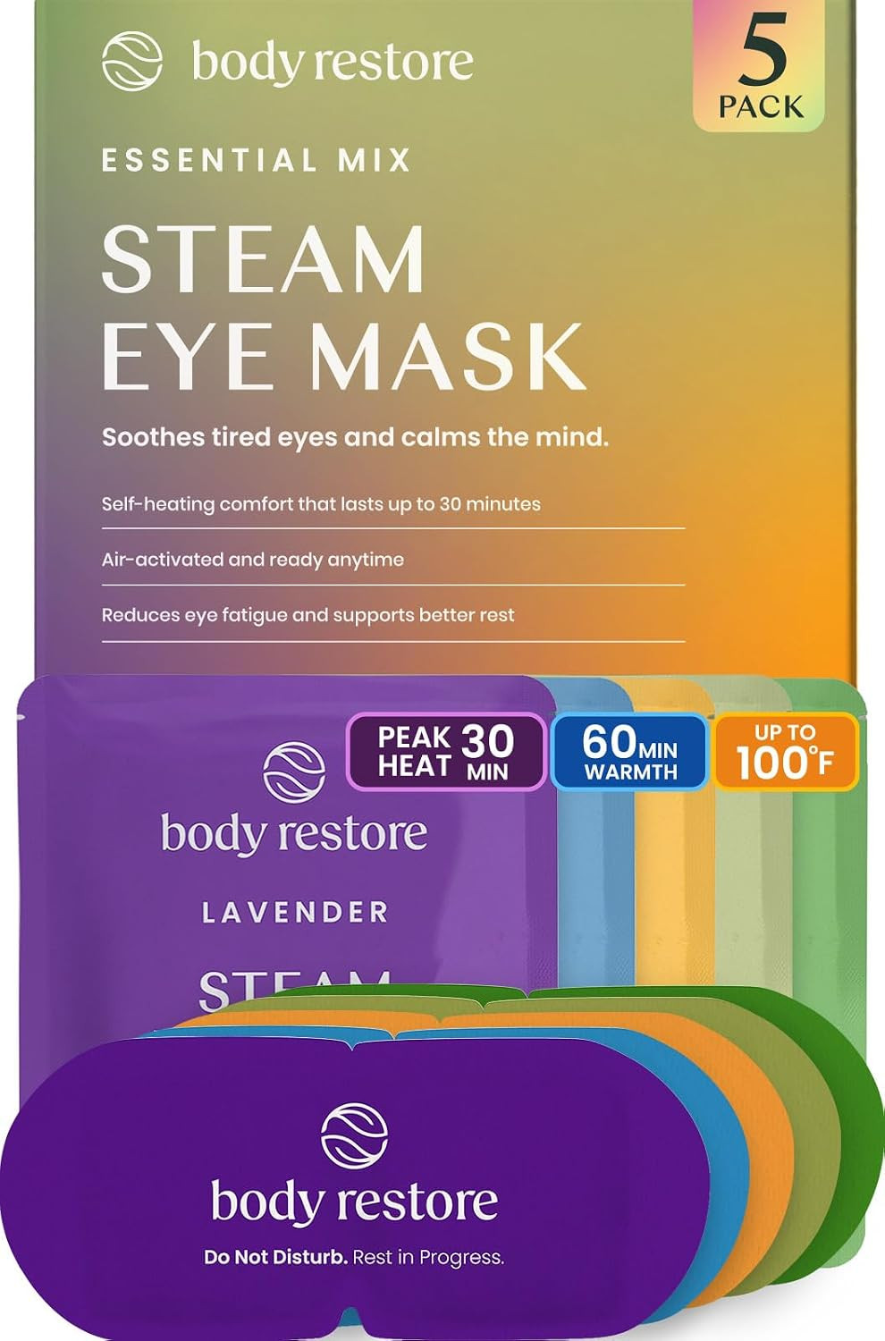 Body Restore Heated Eye Mask Warm Compress for Dry Eyes - Variety 5 Pack | Amazon (US)