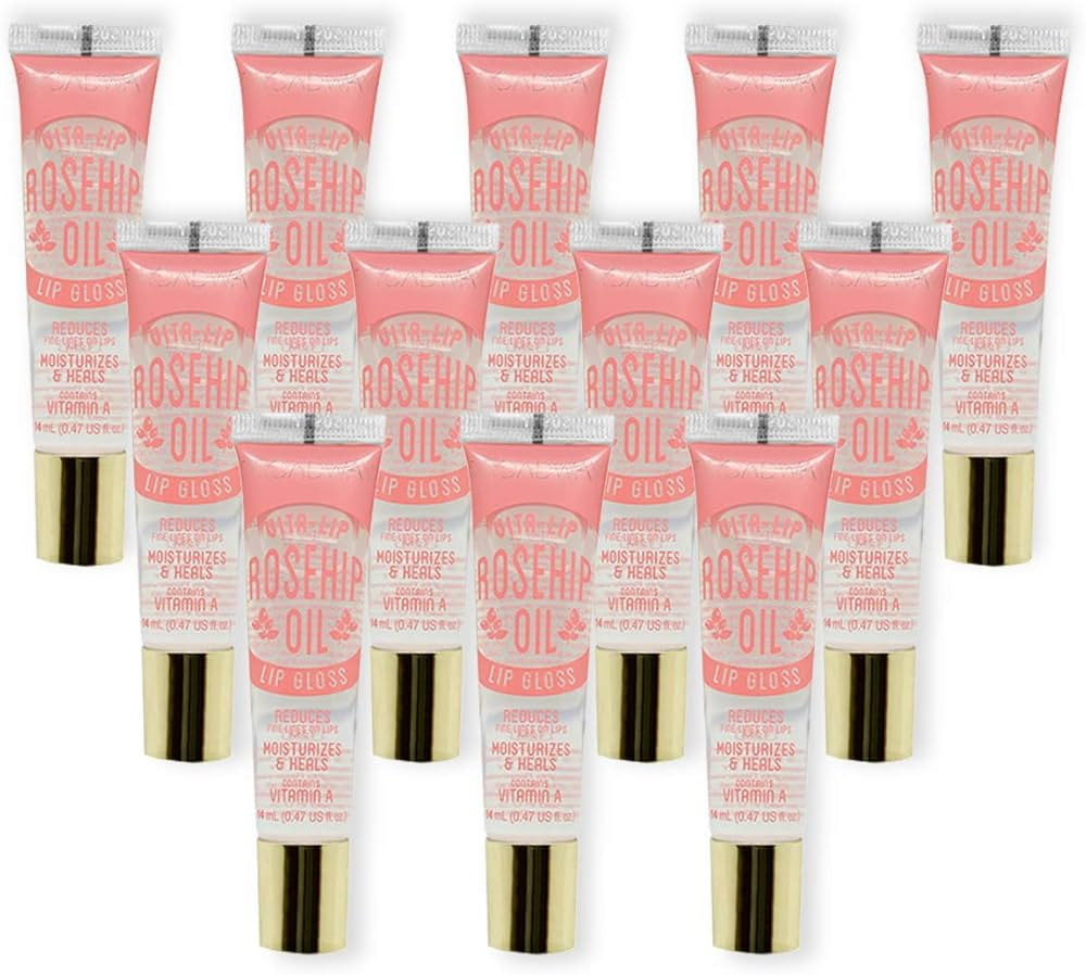 KISS Broadway Clear Lip Gloss 0.47oz/14ml 12Pcs (Rosehip Oil) | Amazon (US)