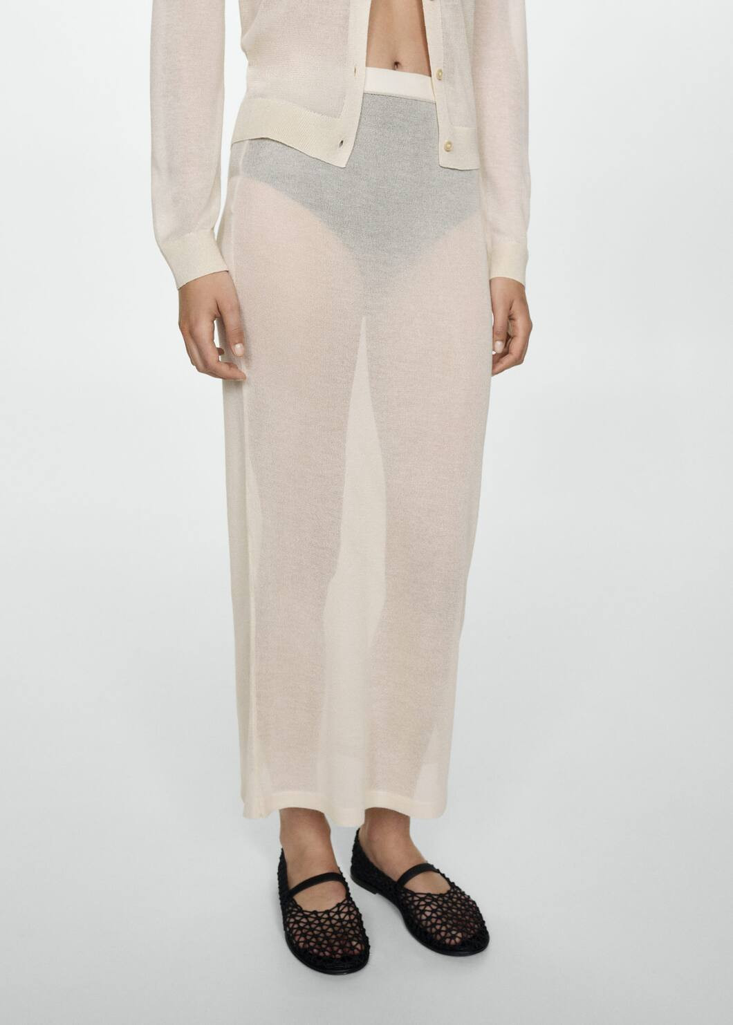 Semitransparent knitted skirt -  Women | Mango United Kingdom | MANGO (UK)