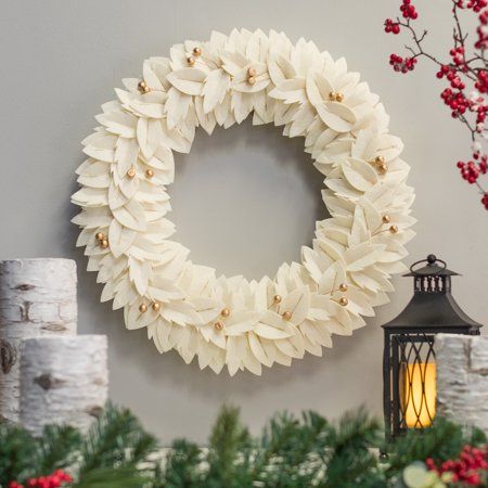 Belham Living Nordic 22" Felt Christmas Wreath - Walmart.com | Walmart (US)