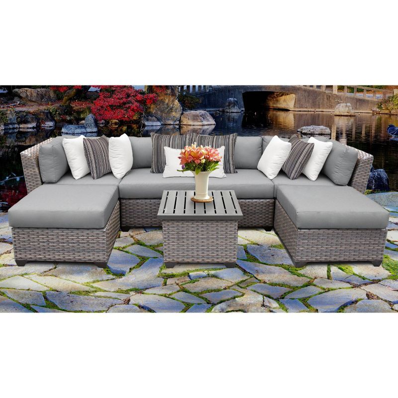 Florence 7pc Outdoor Sectional Seating Group with Cushions - TK Classics | Target