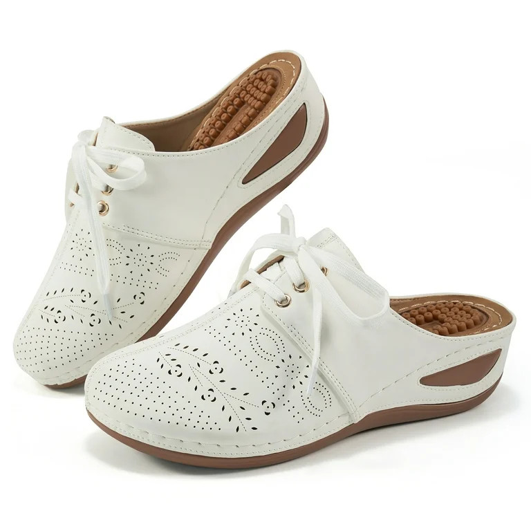 Ecetana Clogs for Women Wedge Sandals Comfort Breathable Closed Toe Sandals with Massage | Walmart (US)