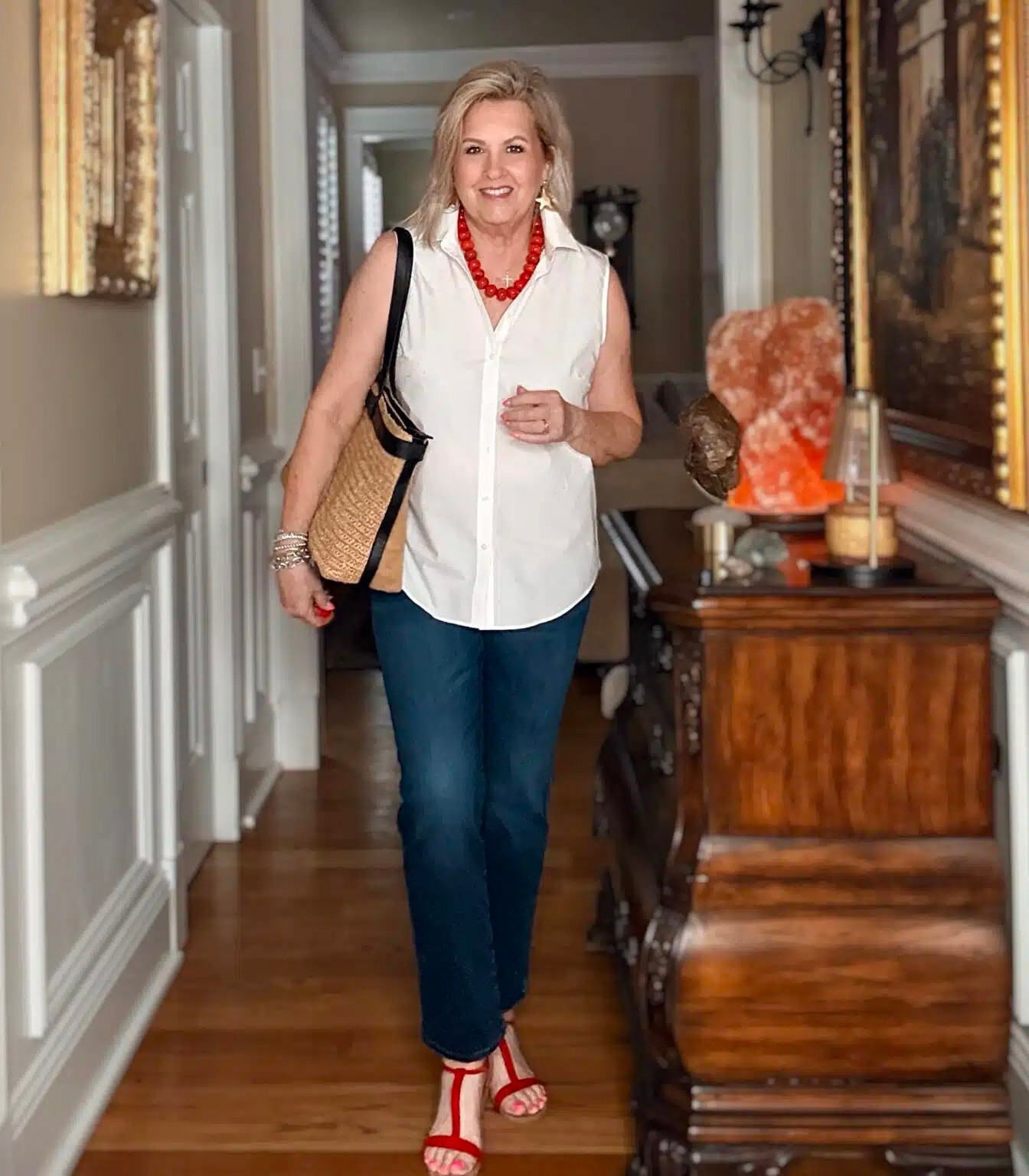 Red, white and blue for Memorial Day! A great outfit option that is easy to style. My white tank is a size medium and jeans are a size 8.

#LTKootd #LTKOver40 #LTKSeasonal