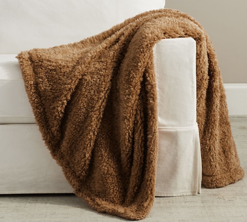 Fireside Cozy Reversible Throw, 50 x 60", Tobacco | Pottery Barn (US)