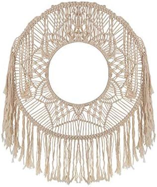 Round Boho Macrame Wall Hanging - Circle Woven Wall Hanging Tapestry | Trending Boho Room Decor t... | Amazon (US)