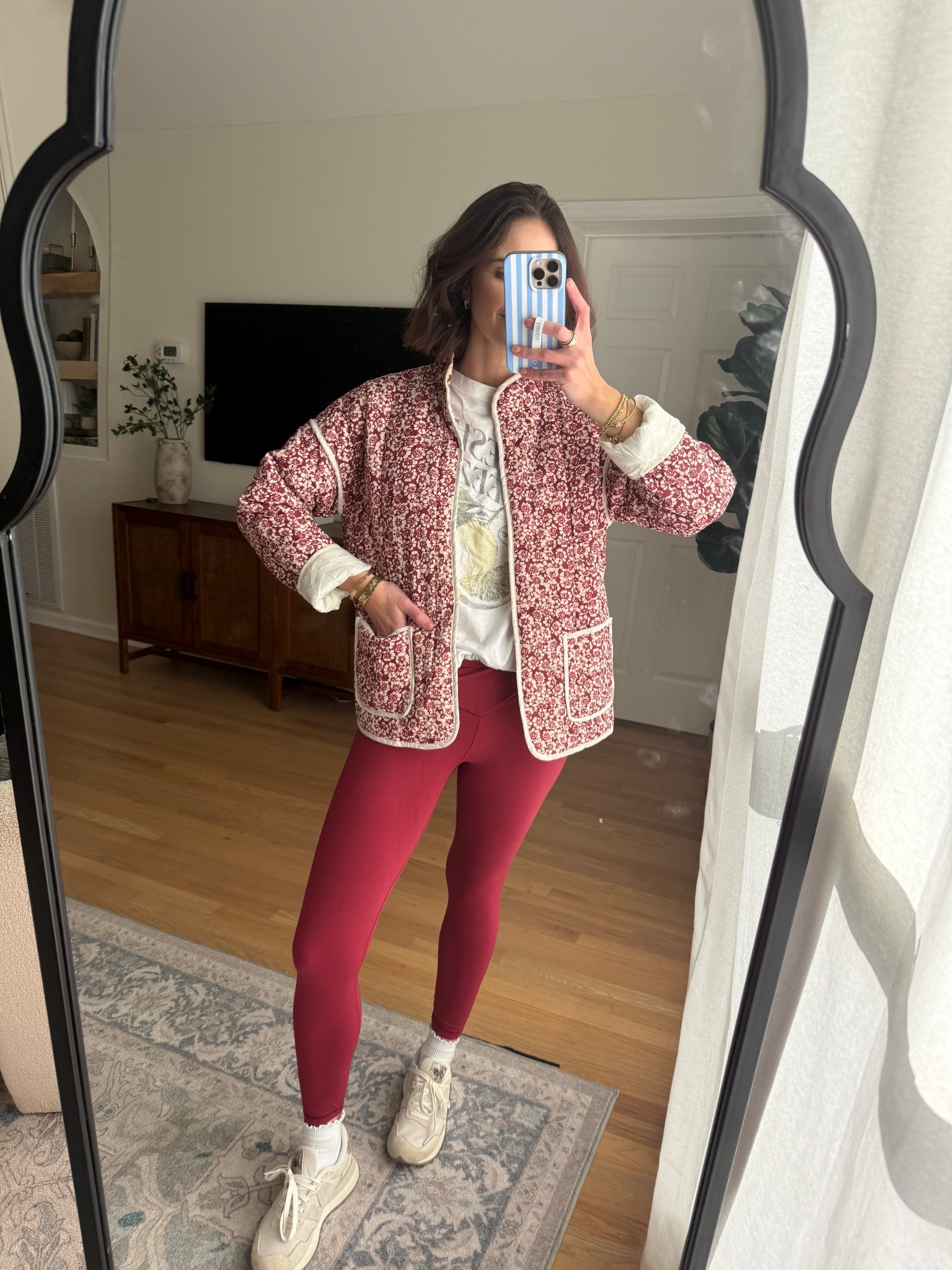 Floral jacket : wearing m
Graphic tshirt 
Crossover leggings : wearing m

Mom style // mom outfit // winter outfit // casual outfit 

#LTKSeasonal #LTKootd #LTKgrwm