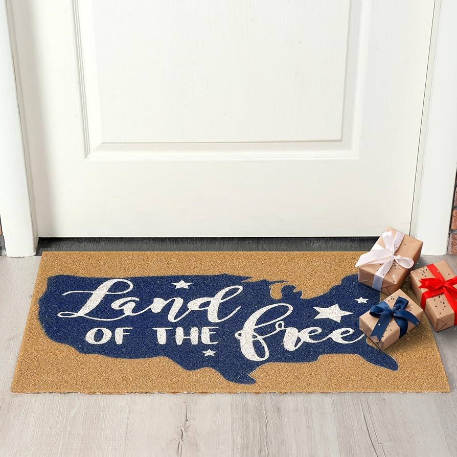 Patriotic Doormat 4th of July Front Door Mat Independence Day Floor Mat American Land of The Free... | Amazon (US)