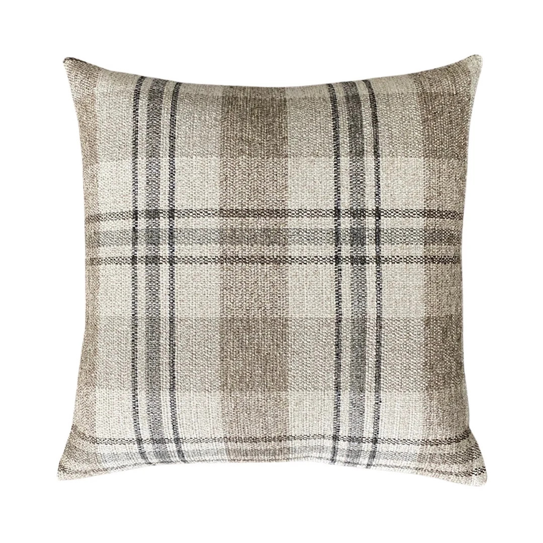 Beige, Gold, Gray Plaid Check Throw Pillow Cover, USA Made, Cover Only | Etsy (US)