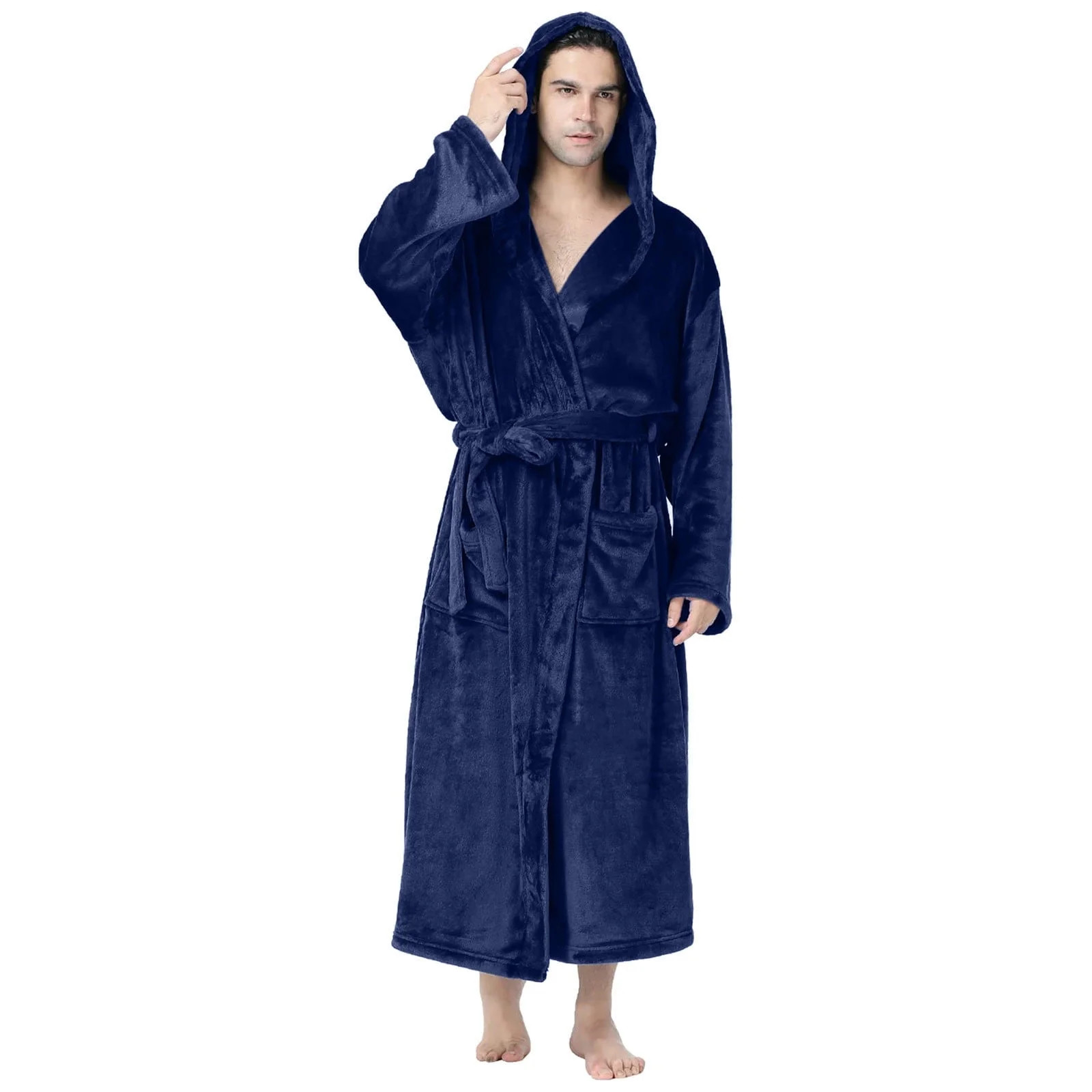 VANLOFE Unisex Warm Pajamas Household Clothes Solid Bathrobe Lengthened Night-robe Man's Nightgow... | Walmart (US)