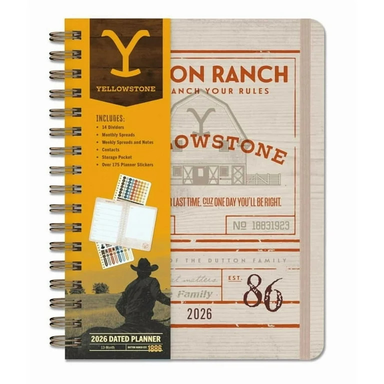 2026 Yellowstone: The Dutton Ranch 13-Month Weekly Planner, (Spiral-Bound) | Walmart (US)
